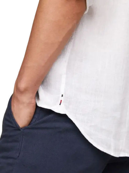 Long-sleeved Linen Shirt White
