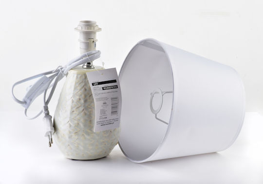 Mondex Lămpi De Masă Ceramice Pentru Dulie E14 Cu Pălărie Bej Și Bază