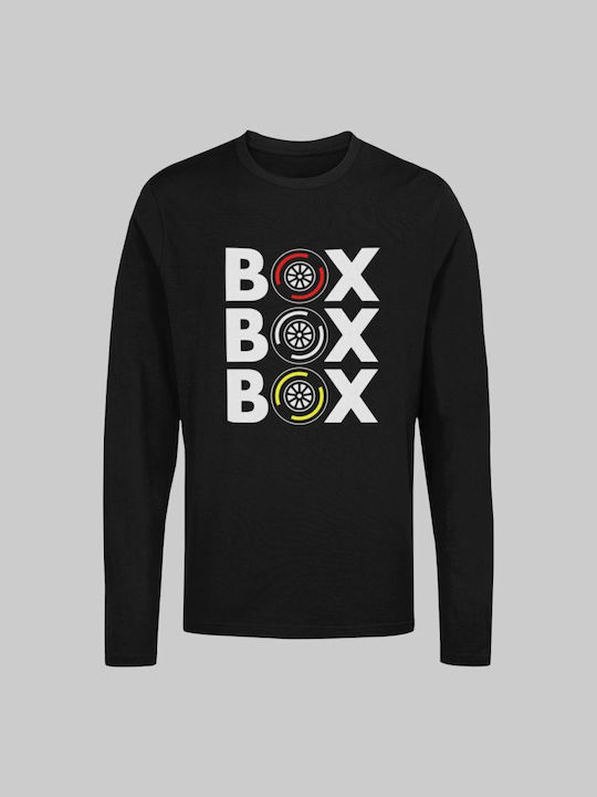 "box Box Box" Long Sleeve T-shirt Black