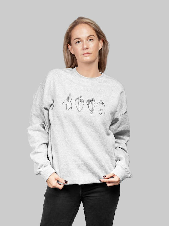 Beatles Caricature W Sweatshirt White