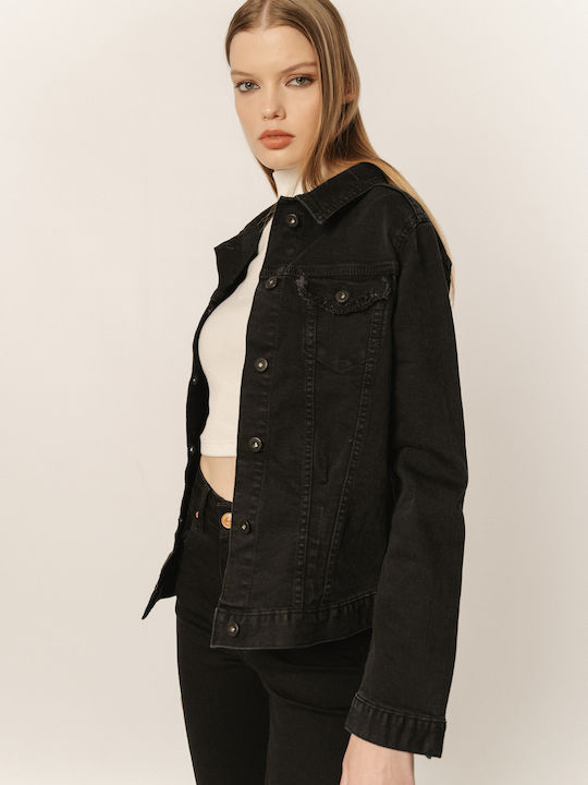 Edward Jeans Women's Short Lifestyle Jacket for Winter Black