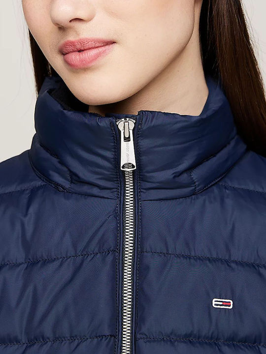 Kurz Damen Puffer Jacke für Winter Dark Blue