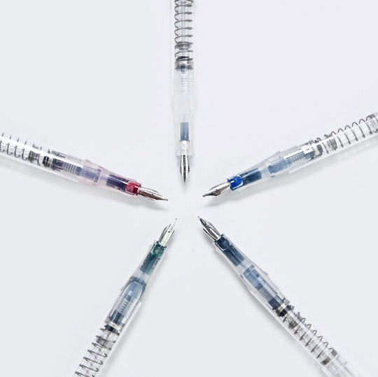 Twsbi Go Spring Load Mechanism Peniță de Caligrafie Fine Transparent cu Roșu Cerneală