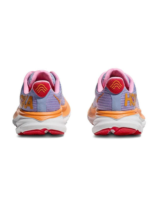 CLIFTON 9 Kids Sports Shoes Running with Laces Pink