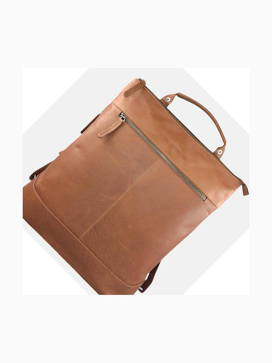 Leather Women's Bag Shopper Backpack Tabac Brown