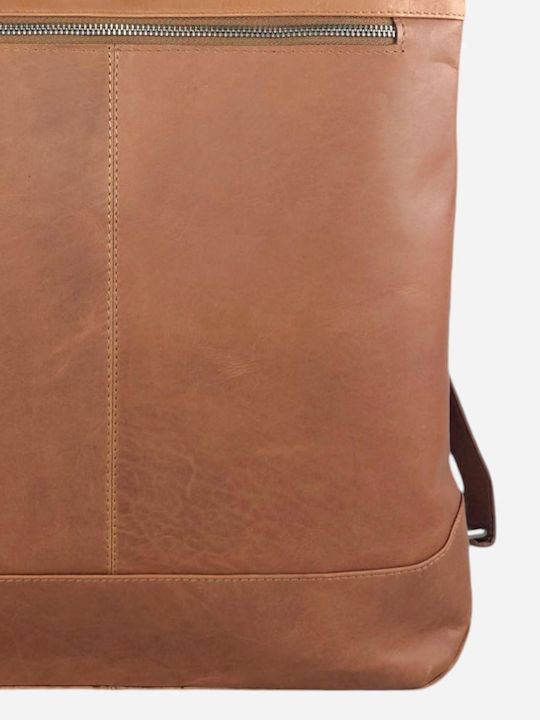 Leather Women's Bag Shopper Backpack Tabac Brown