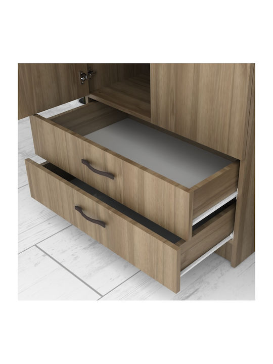 Double Door Wardrobe Ricardo Walnut 80x51.8x181cm