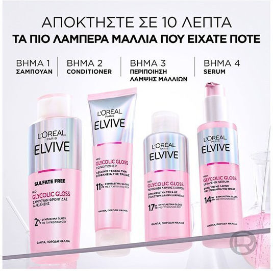 L'Oreal Paris Elvive Glycolic Gloss Conditioner για Φριζαρισμένα Μαλλιά 150ml