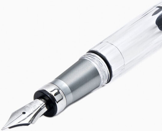 Twsbi Diamond 580 AL R Πένα Καλλιγραφίας Medium 1.1mm Ασημί από Πλαστικό Nickel Gray