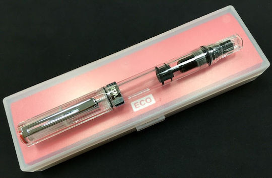 Twsbi Piston Filling Calligraphy Pen Fine Transparent With Red Ink