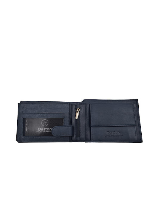 Daston Men's Leather Wallet with RFID Blue