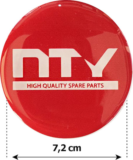 NTY Car Signal Stickers with Enamel Coating 7.2 x 7.2cm for Car Wheels in White Color 4pcs