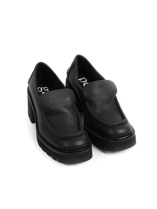 Pedro Garcia Leather Women's Loafers in Black Color