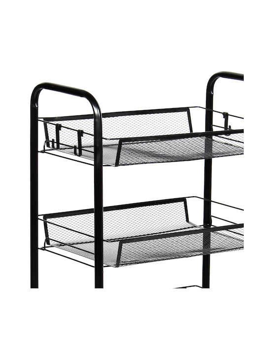 Keskor Kitchen Trolley Metallic Black 44x25.5x83cm