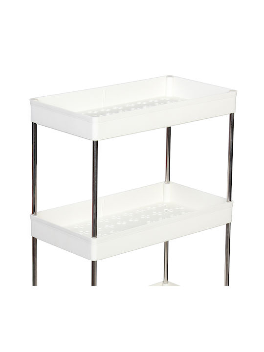Keskor Metal Kitchen Trolley 4 Tiers White 40x22x88cm