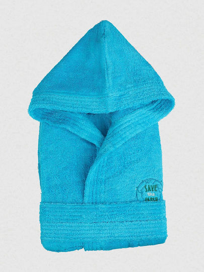 Sunshine Παιδικό Μπουρνούζι Turquoise mit Kapuze