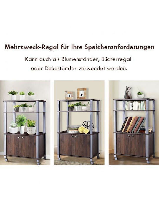 Costway Kitchen Rack Plastic 4 Tiers Brown 60x40x98cm