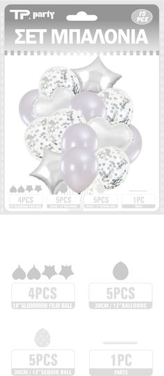 Set 15 Luftballons Gray