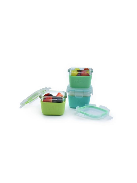 Melii Microwave Glass Lunch Box Multicolour 160ml 3pcs