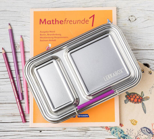 Lekkabox Lekkabox Inox Mittagsbox Mit Fächern Lila