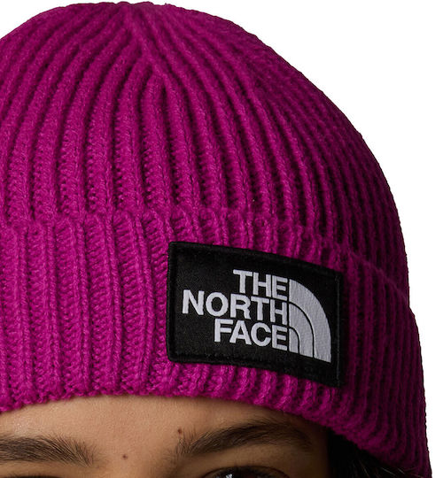 Logo Box Beanie Unisex Căciulă Tricotat în culoarea Fuchsia