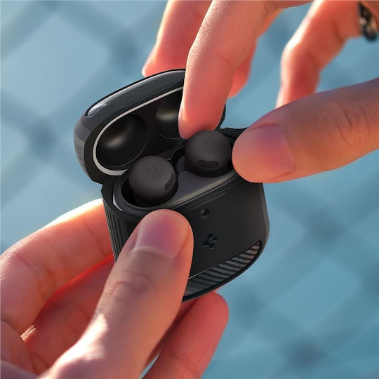 Spigen Rugged Armor Θήκη Σιλικόνης σε Μαύρο χρώμα για Google Pixel Buds Pro
