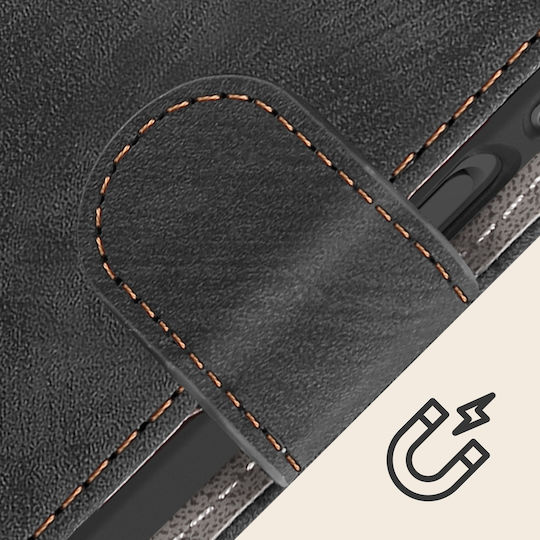 Avizar Folio Case Huawei Nova 12i Brushed Effect Wallet Black