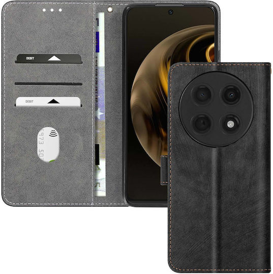 Avizar Folio Case Huawei Nova 12i Brushed Effect Wallet Black