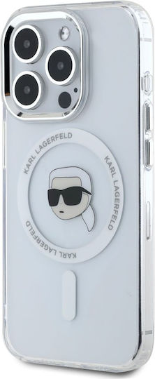 Karl Lagerfeld Karl Head Magsafe Umschlag Rückseite Gehärtetes Glas Transparent (iPhone 15 Pro Max)