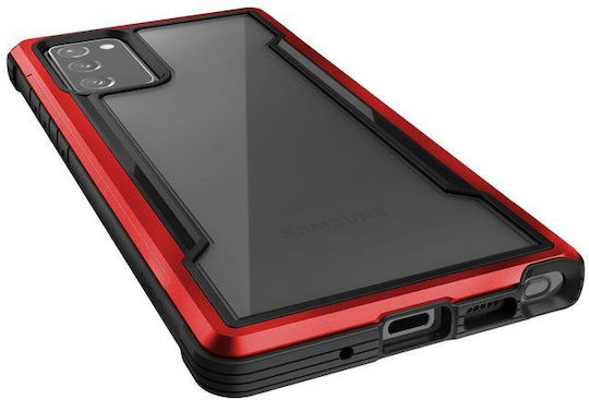 X-Doria Raptic Shield Aluminum Задна корица Метал / Пластмаса Transparent / Red (Galaxy Note 20)