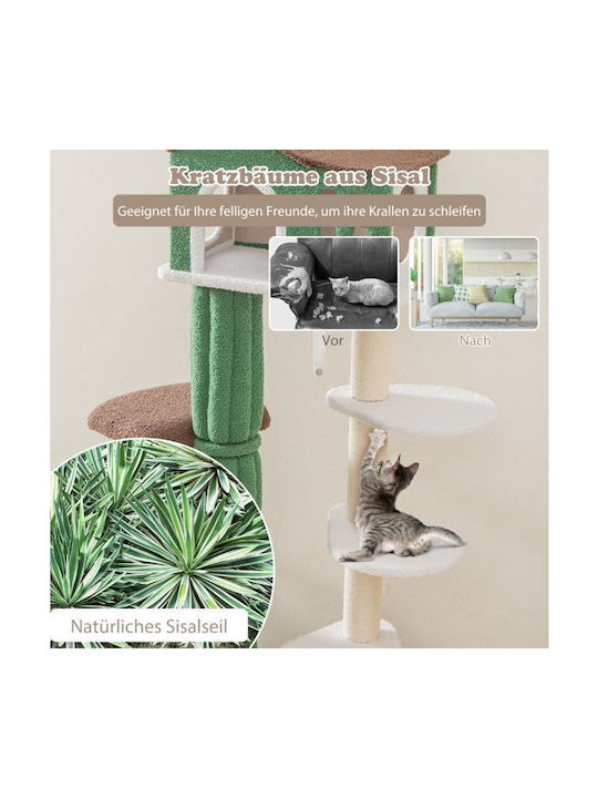 Costway Scratching Post Cat Trees Green Height 153cm