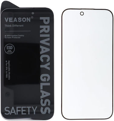 Veason Privacy Full Face Tempered Glass Black (iPhone 15 Plus)