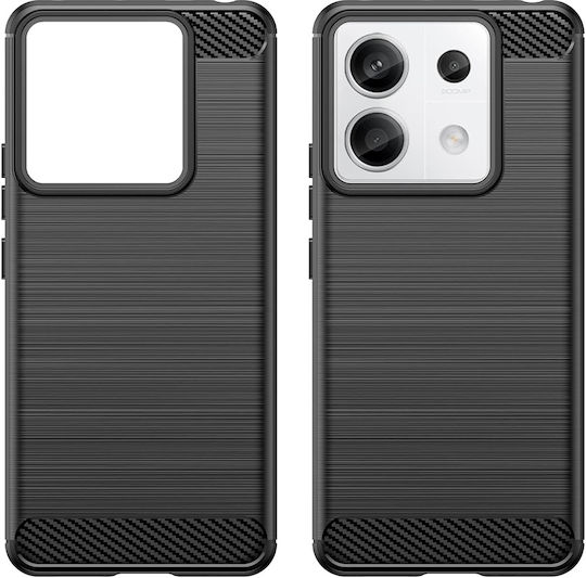 Techsuit Carbon Back Cover Σιλικόνης Μαύρο (Redmi Note 13 Pro 5G / Poco X6)