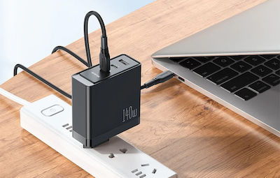 Mcdodo Charger Without Cable with USB-A Port and 2 USB-C Ports 140W Black (GaN CH-2911)