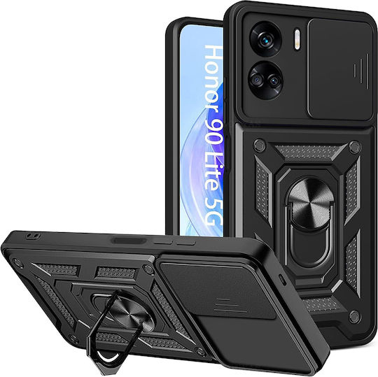 Techsuit CamShield Series Back Cover Plastic / Silicone Black (Honor 90 Lite)