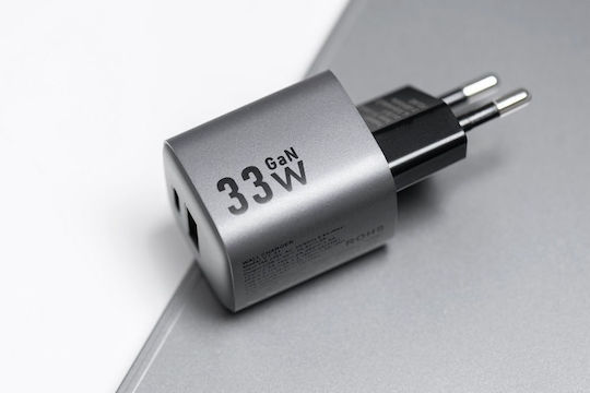 Forcell Încărcător Fără Cablu cu Port USB-A și Port USB-C 33W Livrarea energiei / Quick Charge 4.0 Gri (F-Energy)
