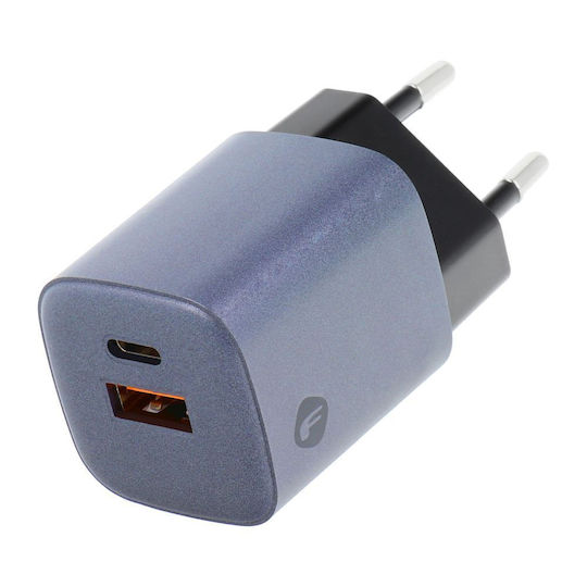 Forcell Încărcător Fără Cablu cu Port USB-A și Port USB-C 33W Livrarea energiei / Quick Charge 4.0 Gri (F-Energy)