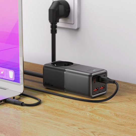 Acefast Βάση Φόρτισης GaN με 2 Θύρες USB-A και 3 Θύρες USB-C 75W Power Delivery σε Μαύρο χρώμα (Z2)