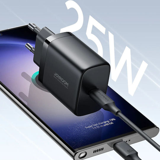 Joyroom Φορτιστής Χωρίς Καλώδιο με Θύρα USB-C 25W Power Delivery Μαύρος (JR-TCF11)
