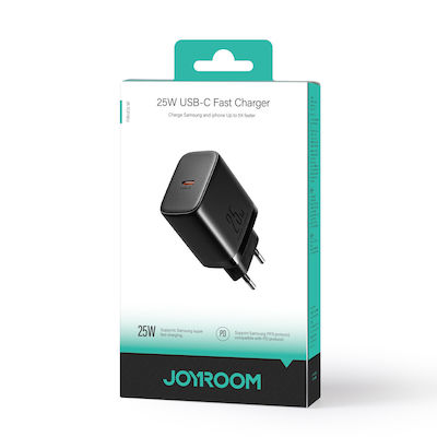 Joyroom Charger Without Cable with USB-C Port 25W Power Delivery Black (JR-TCF11)