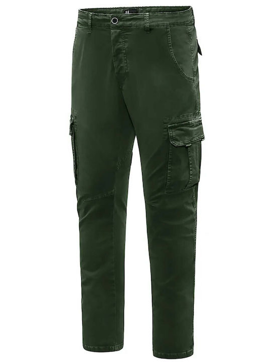 Bomboogie Men's Trousers Cargo in Slim Fit Green