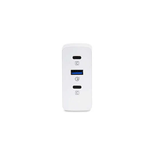 Dicota Charger Without Cable GaN with USB-A Port and 2 USB-C Ports 100W Power Delivery / Quick Charge 4+ Whites (D31983)