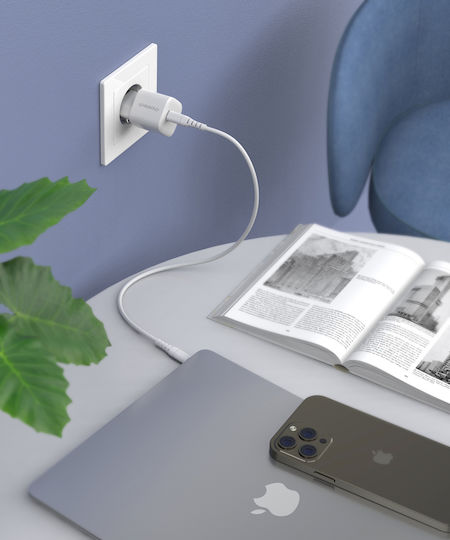 Choetech Charger Without Cable GaN with USB-C Port 30W Power Delivery Whites (PD5007)