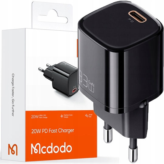 Mcdodo Φορτιστής Χωρίς Καλώδιο με Θύρα USB-C 20W Power Delivery Μαύρος (CH-4021)