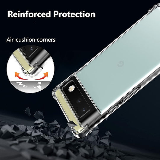 Techsuit Shockproof Clear Umschlag Rückseite Silikon mit Band Transparent (Google Pixel 6)