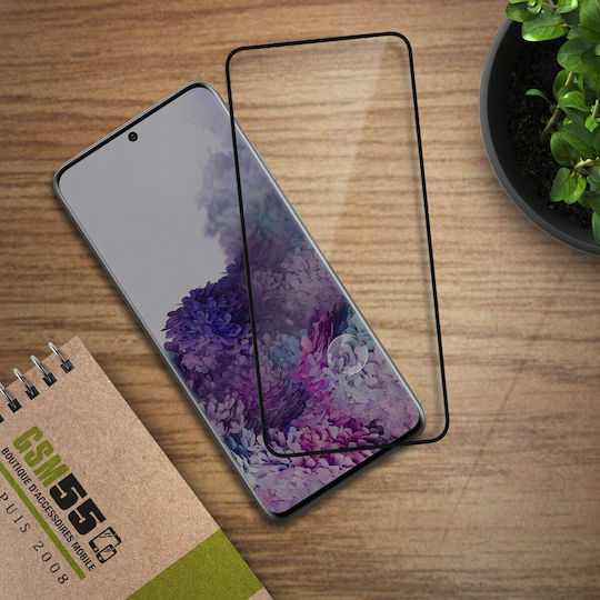 Galaxy S20 Plus 9h Tempered Glass Akashi Clear Screen Protector Black Outline