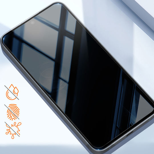 Закалено стъкло Akashi за Galaxy A55, твърдост 9H, черно