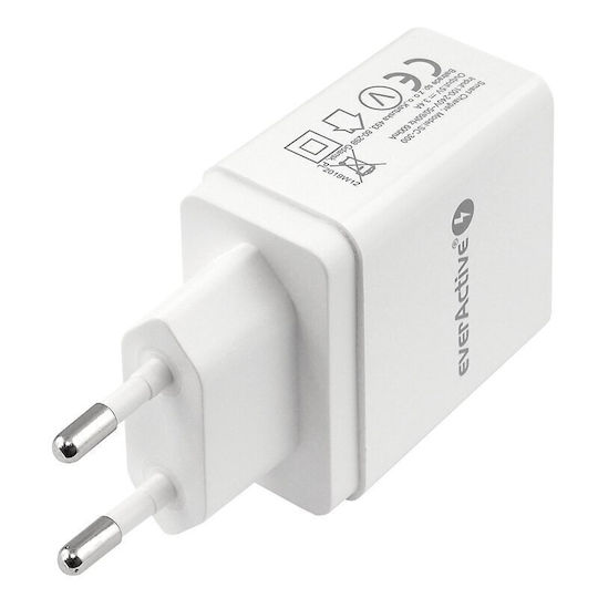 everActive Φορτιστής Χωρίς Καλώδιο με 3 Θύρες USB-A 17W Λευκός (SC-300)