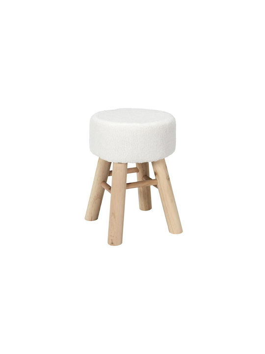 Stool For Living Room Upholstered with Fabric White 20x40x28cm