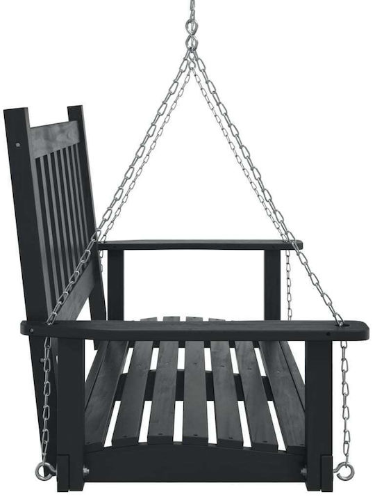 Leagăn suspendat cu pernă 2 sloturi Metal Negru Rezistență până la 220kg L115xL65xH63cm